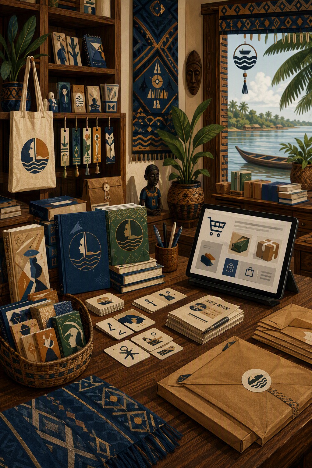 Ordinateur affichant une boutique en ligne de livres